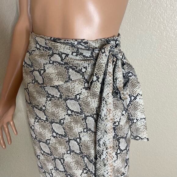 Mikey & Joey Snake skin print below knee wrap style elastic waist tie SZ SM - Picture 6 of 10